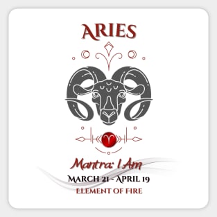 Zodiac Aries Mantra Sticker